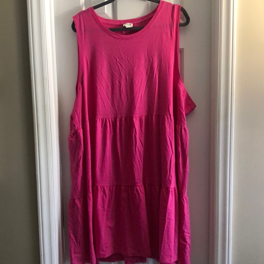 NWT J. Crew Pink Tiered Sleeveless Dress